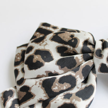 Leopard bow hair barrette clip